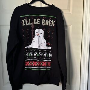 Black Snowman Graphic Sweatshirt XL